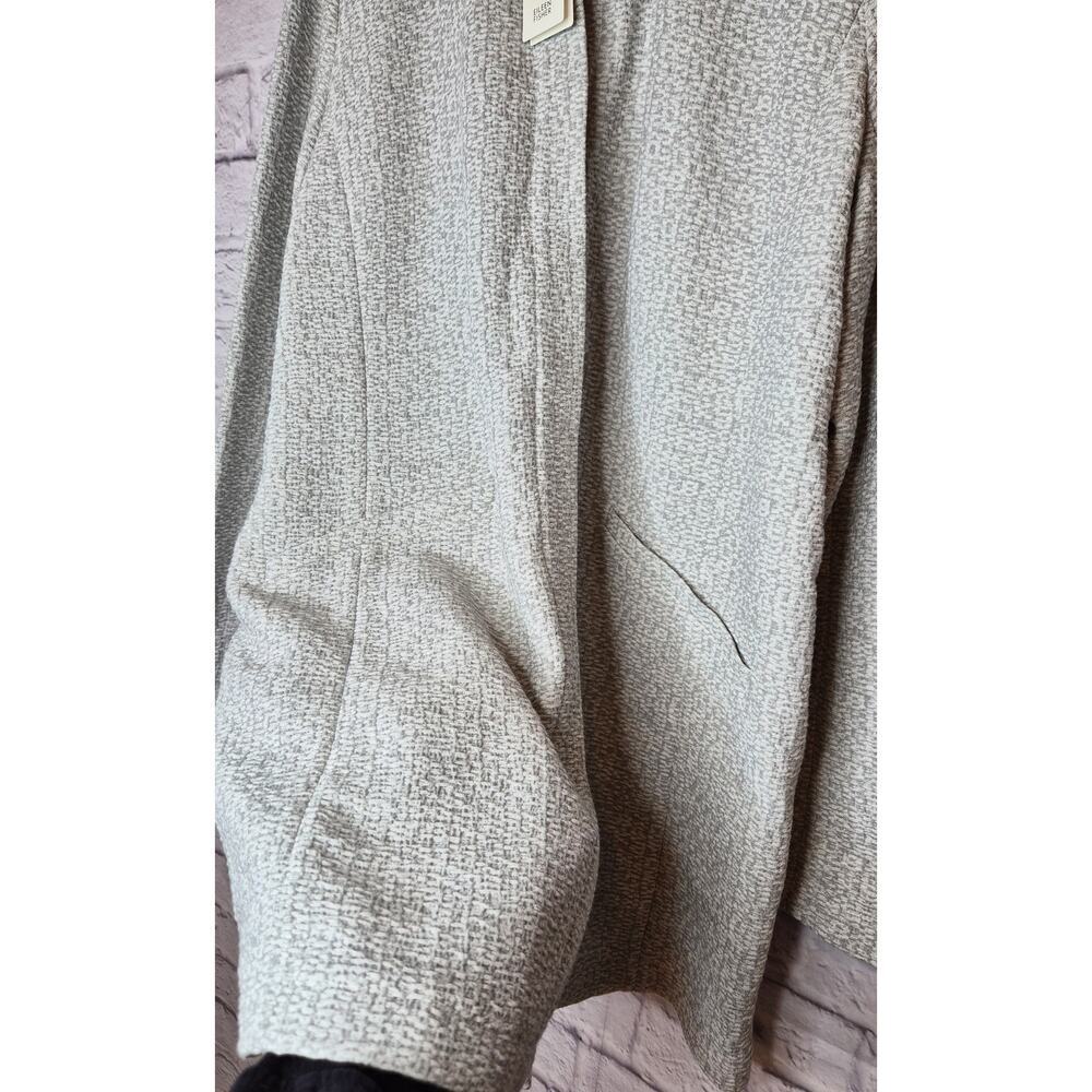 Eileen Fisher System Jacket Textural Cotton Tencel Stretch Gray White Size XL - Picture 6 of 9